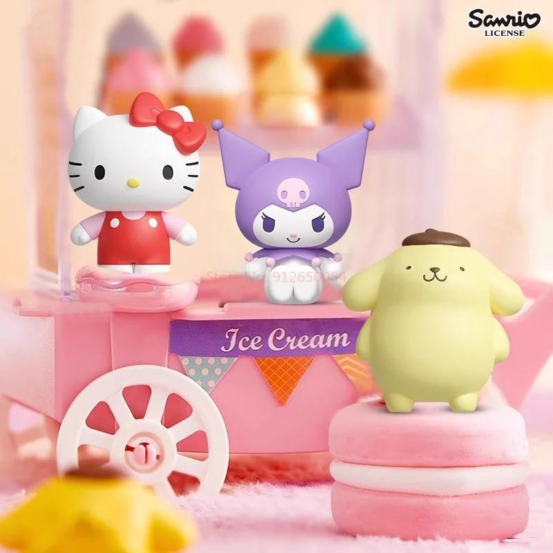 New Sanrio Family Rice Grain Dolls First Blind Box Hello Kitty Kuromi Mini Handmade Action Figures Collectible Models Girl Gifts