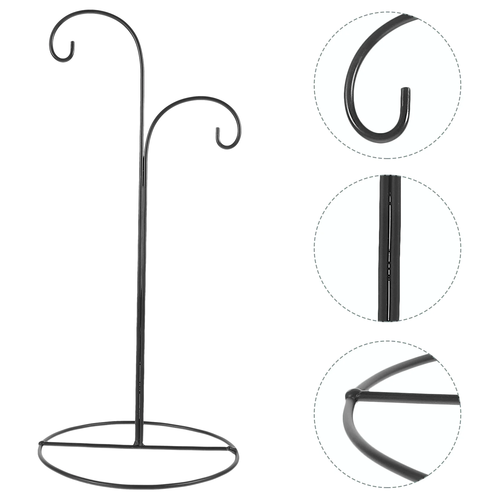 

Globe Hook Bracket Vase Hanging Stand Air Planter Holder Iron Christmas Ornament Display Black Glass
