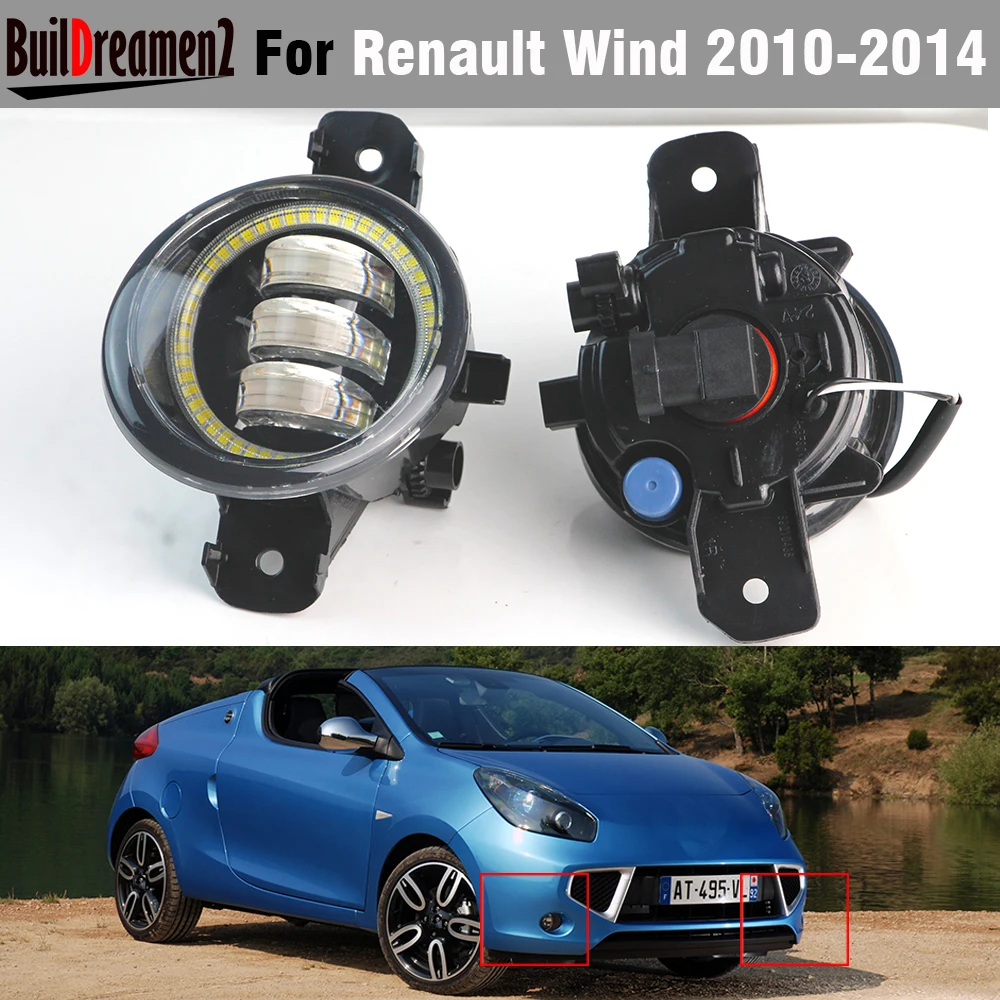 2X30W LED fendinebbia Angel Eye DRL per Renault Wind 2010 2011 2012 2013 paraurti anteriore per auto fendinebbia Daytime Running Lamp Assembly