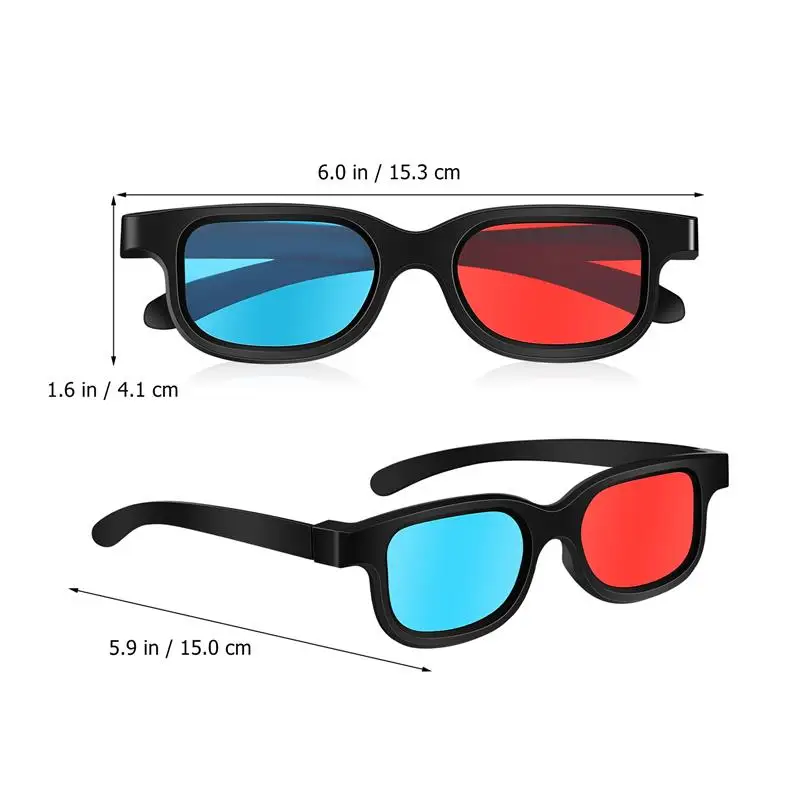 10 Pcs Practical Viewing Glasses Red-Blue Lens 3D Glasses Compatible With Ordinary Computer Monitors TVs Theater Screens