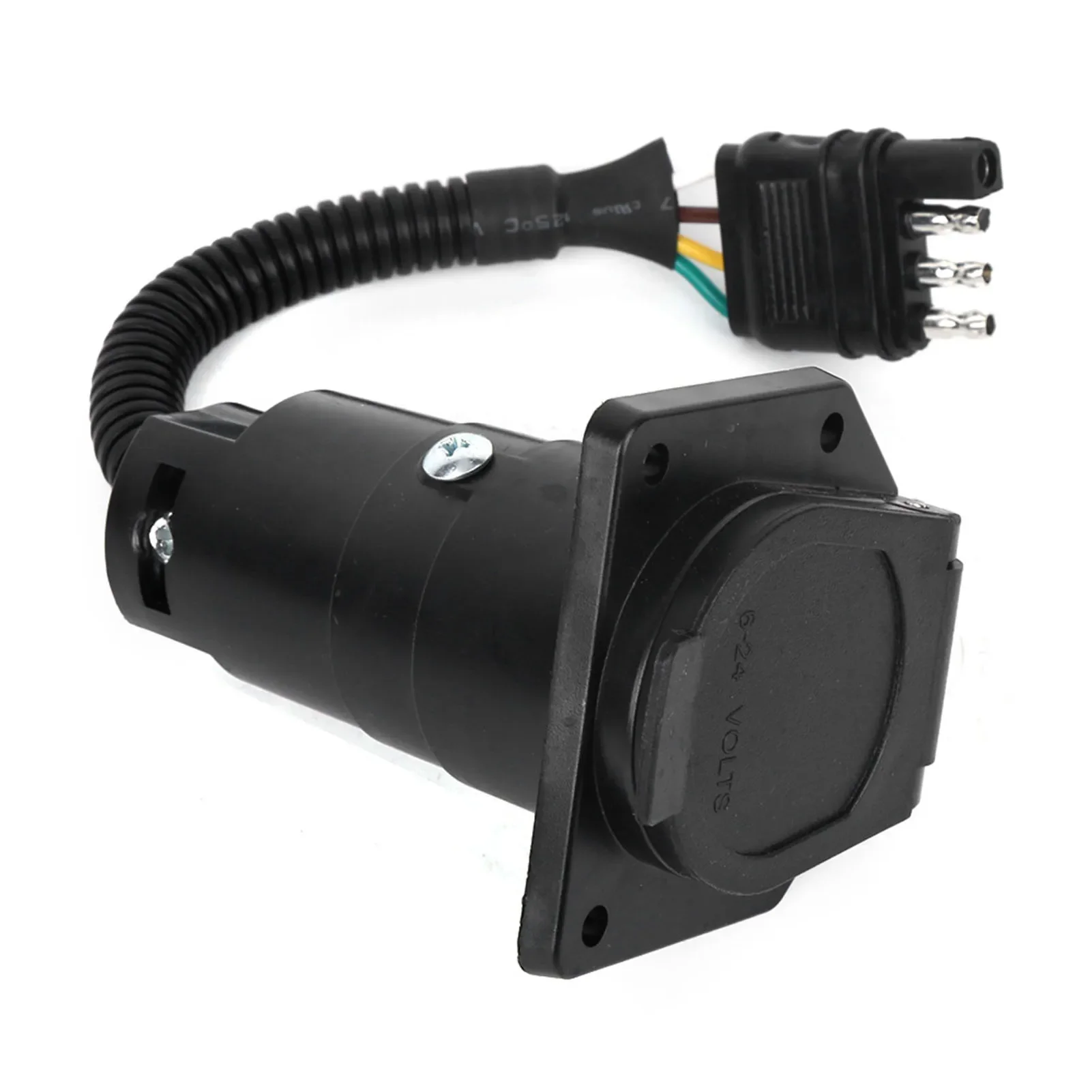 

Вилка прицепа, вилка адаптера прицепа, пластиковая металлическая, от 4 до 7 контактов, 6-24 В, с кронштейном для полуприцепа, автофургона, сердечник из чистой меди