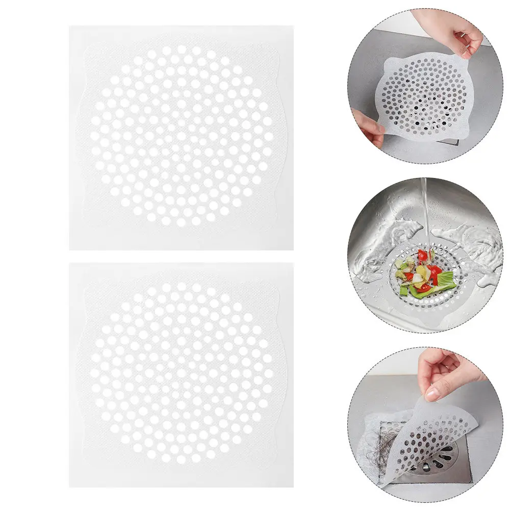 30Pcs Floor Drain Stickers Hair Filter Anti-Blocking Disposable Sink Sewer Odor Stopper Kitchen Bathroom Utility