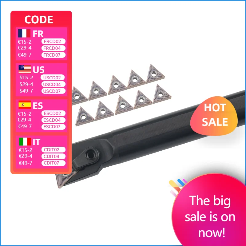 

1pc S16Q-MTUNR16 S25S-MTUNR16 S32T-MTUNR16 Internal Turning Tool Holder TNMG16 Carbide Inserts Lathe Bar CNC Cutting Tools Set
