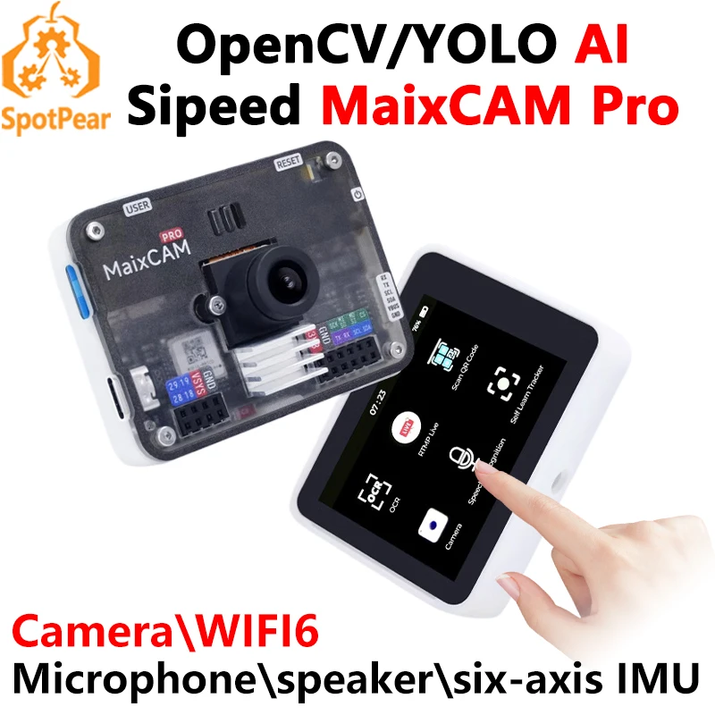 

Sipeed MaixCAM Pro AI Camera Kit SG2002 RISC-V YOLO OpenCV Audio WIFI6 Linux Board IMU MicroPhone Speaker