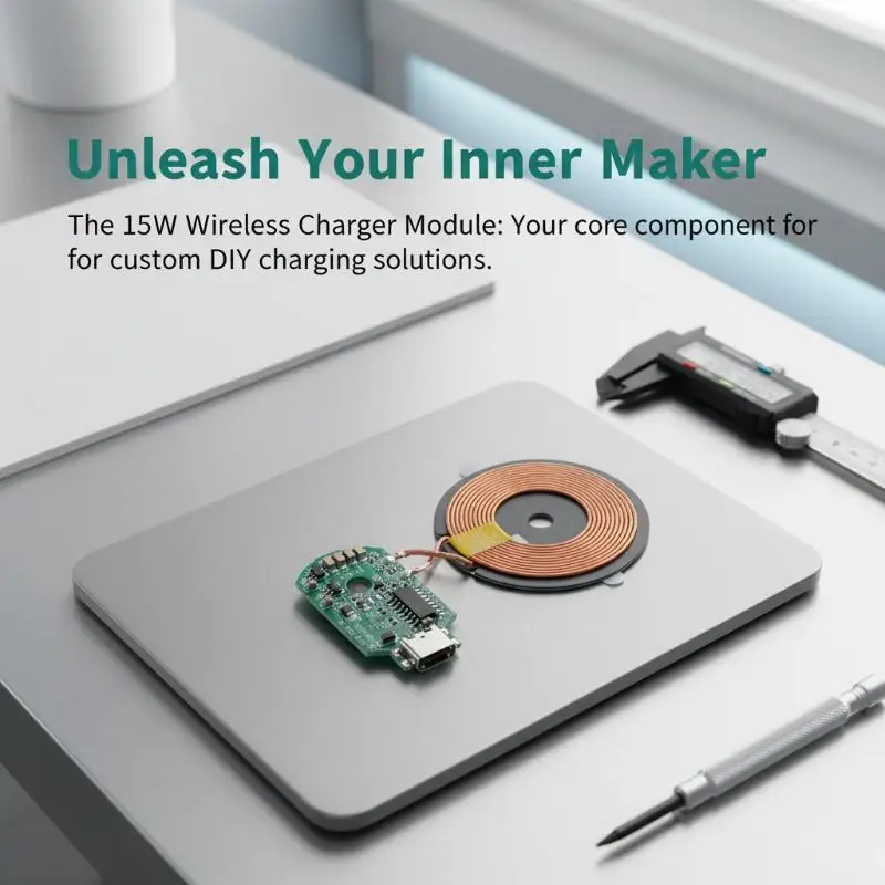 1Pcs Standard Wireless Charging TYPE-C MICRO-USB 5V 9V 15W Wireless Charger Module Transmitter PCBA Circuit Board Coil