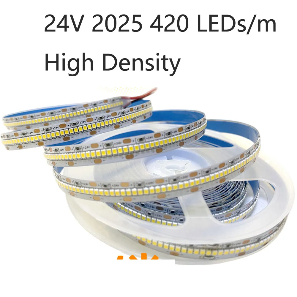 Super jasne 30 W/M 20 W/M 12v 24v 2025 624 leds/m 420 leds/M dwurzędowy pasek Led 10mm 15mm elastyczna taśma Led jaśniejszy niż 2835