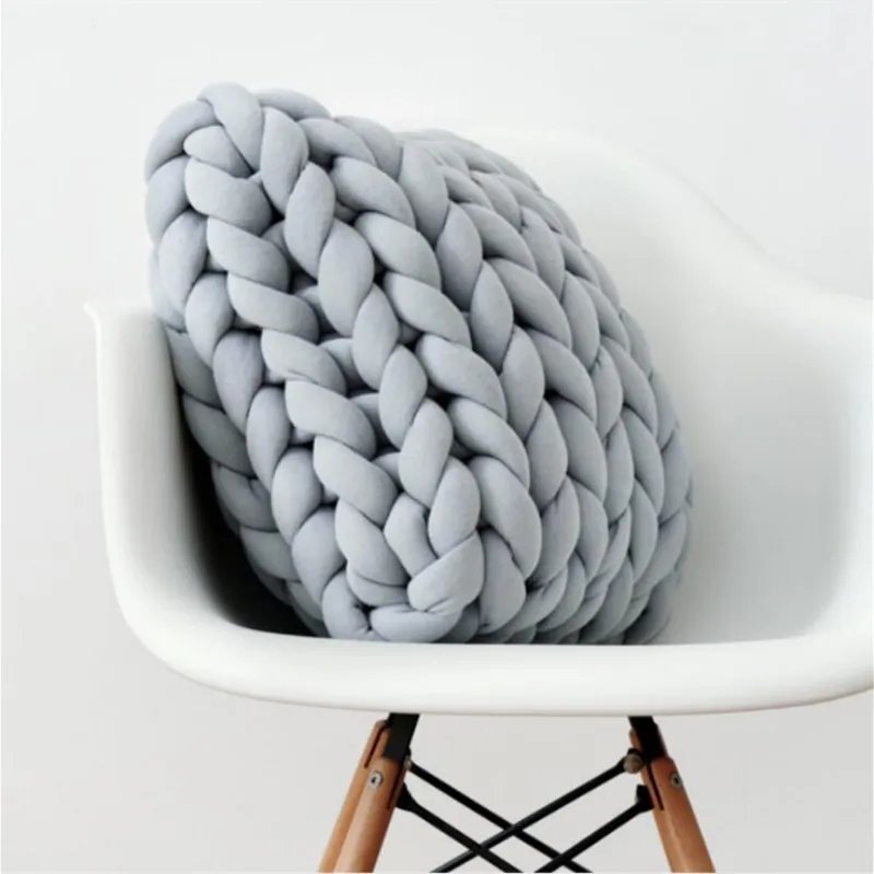 Square Chunky Wool Pillow Handmade Knitting Cushions INS Nordic Braided Cushion for Kids Room Decoration Sofa Bed Throw Pillows