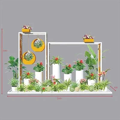 

Gold wrought iron multi-layer display stand, living room indoor green dill floor-to-ceiling flower stand, balcony simple flower