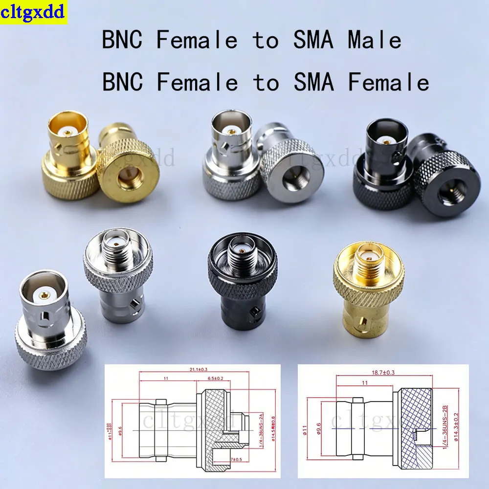 Cltgxdd 1-10 piece BNC female to SMA male/female adapter nickel plated gold plated nickel black SMABNC-JK adapter connector