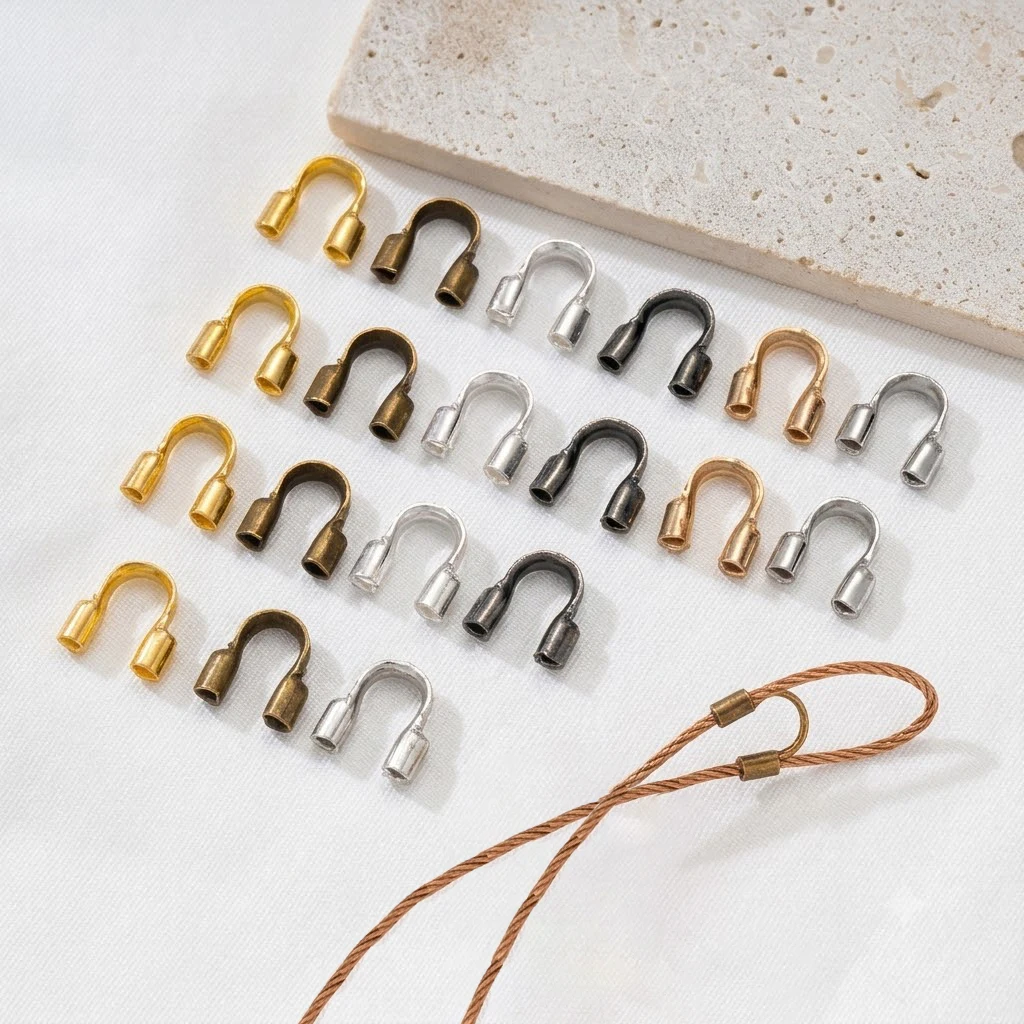 100-500pcs 4.5X4mm Wire Protectors Wire Guard Guardian Protectors loops U Shape Clasps Connector For DIY Jewelry Making Crafts