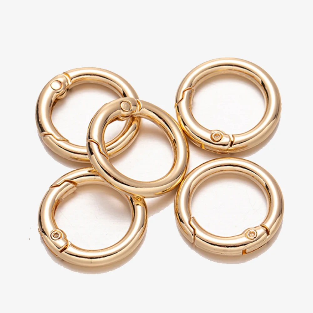 5 Teile/los Metall O Ring Frühling Verschlüsse Öffnende Runde Karabiner Schlüsselbund Tasche Clips Haken Hund Kette Schnallen Stecker Für DIY schmuck