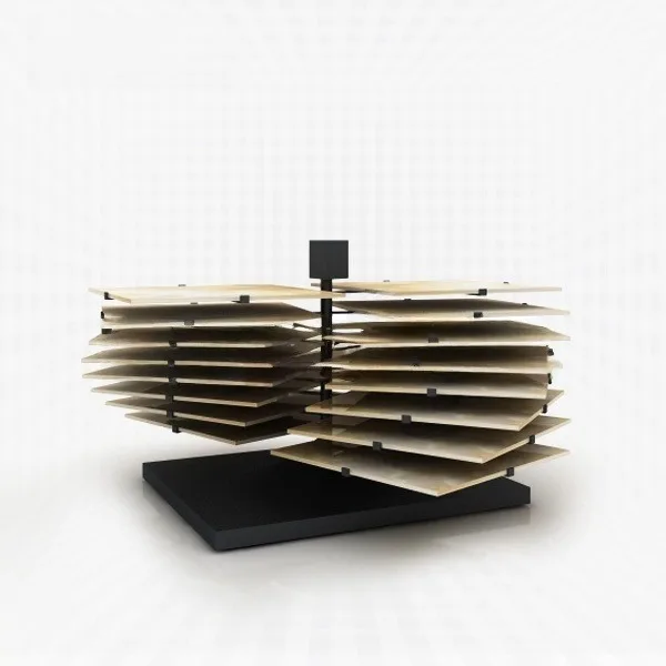 Craftgrainpro Modern Wood Flooring Display Rack Customized Shelf Stand with Base Plate for Product Display view 4