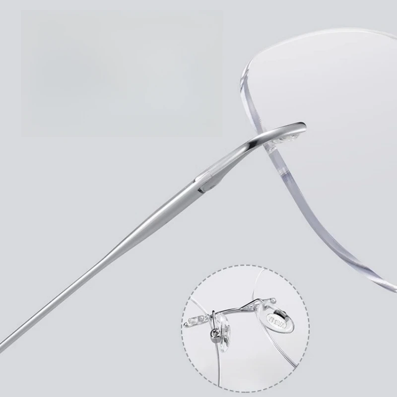 OLLYMURS موضة مزاجه التيتانيوم النقي بدون شفة نظارات النساء ريترو الاتجاه البصرية وصفة النظارات الإطار الرجال 8925-F