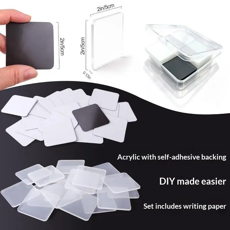 Fridge Magnets Material Kit Creative DIY Handmade Acrylic Magnetic Stickers No Photo Included Home Decor Gifts