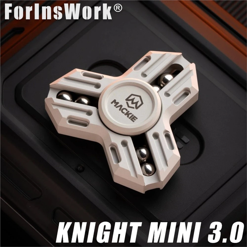 MACKIE KNIGHT MINI 3.0 Aluminum (white) Fidget Spinner EDC Stress Relief Toy Portable Anxiety Relief Hand Spinner For Adults