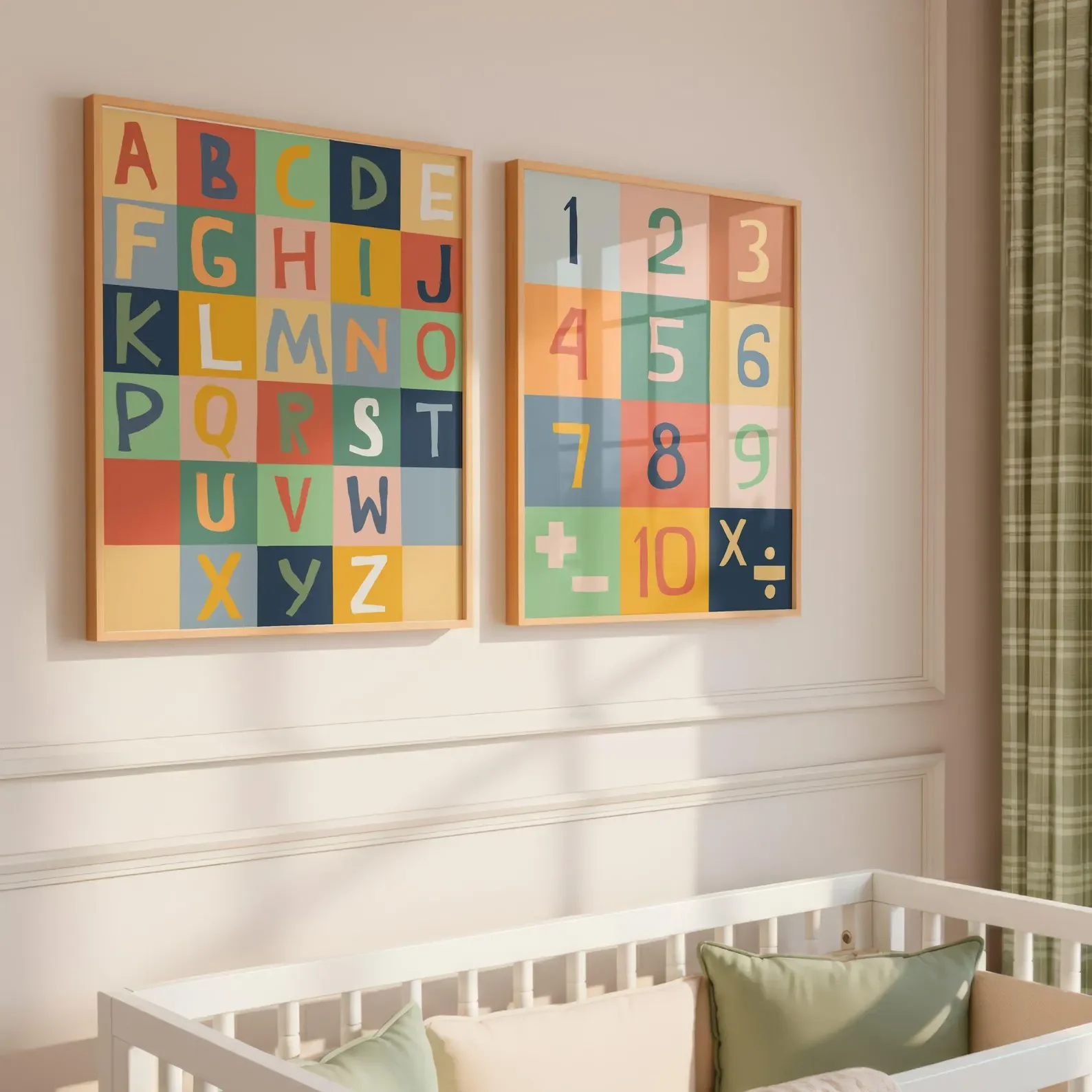 2 Stück rahmenlose Leinwandbil – Kids Education Alphabet Numbers Bewertung und Preis
