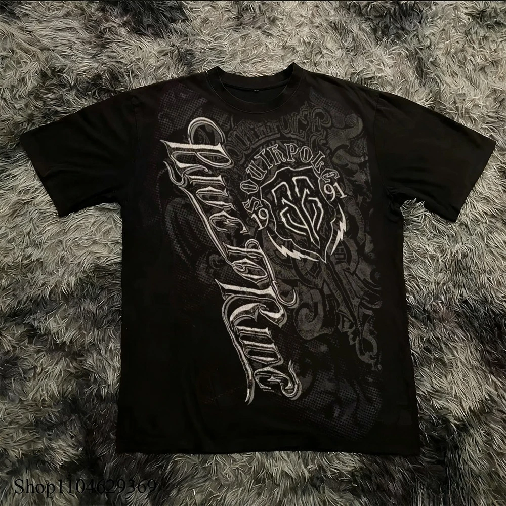 

Summer Classic Y2K Gothic Style T-shirt Print Oversized T Shirt High Street Shirts Round Neck Cotton Tops Mens Women T Shirt Tee