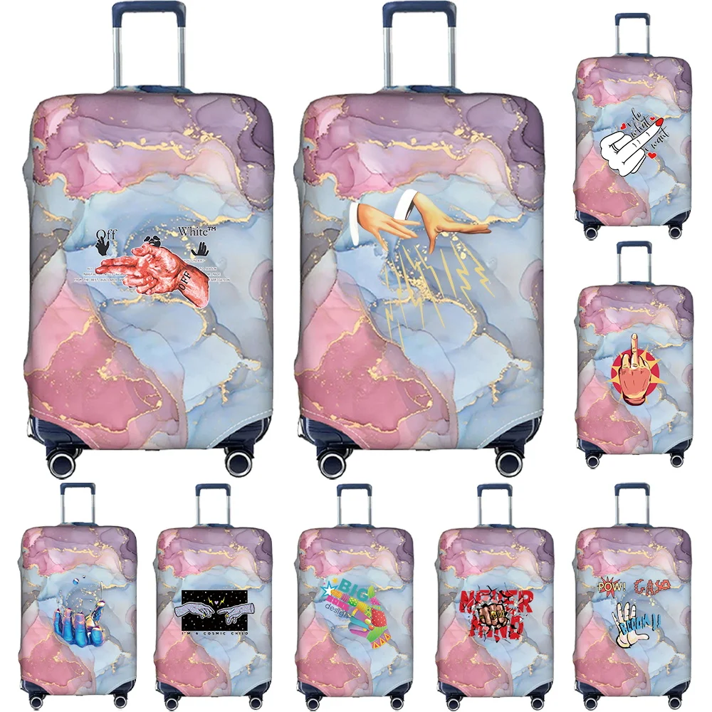 Luggage Protective Cover Dust Cover Anti-Scratch Portable Suitcase Trunk Holders Case Travel Accessories Hand Pattern Printing