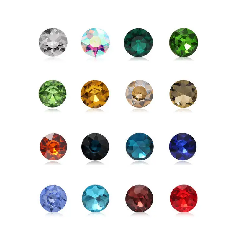 8mm-27mm Round CRYSTAL POINTED BACK Rhinestones Flat Top Bao Shi Hua All Colors Round Glass Crystal Stone Jewelry Dress Making