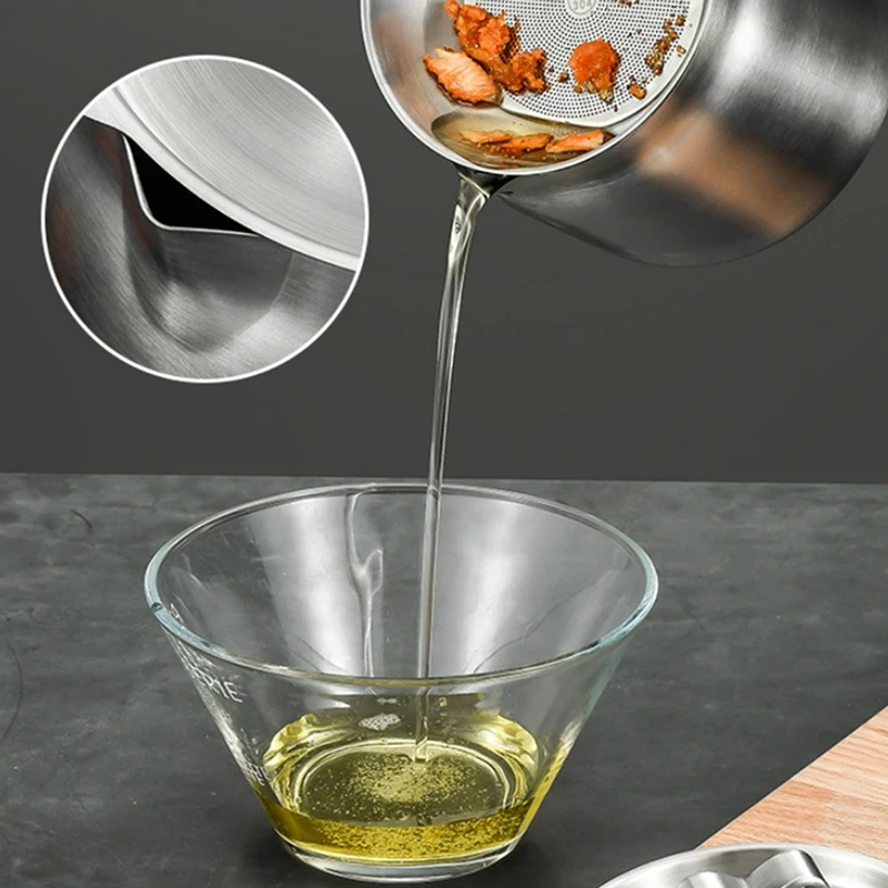 

Oil Pot,Oil Pot Stainless Steel Large Capacity Oil Fryer And Filter Cup Combo Versatile Oil Filter For Kitchen