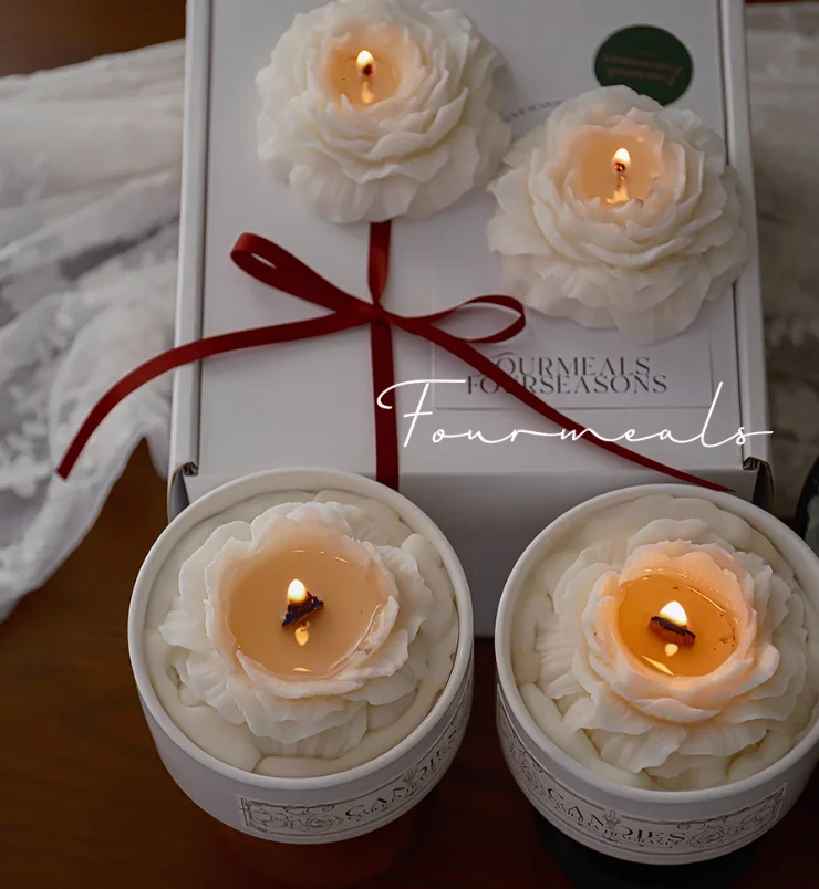 Imagem -05 - Peony Scented Candle com Mão Gift Box Flower Shape Birthday