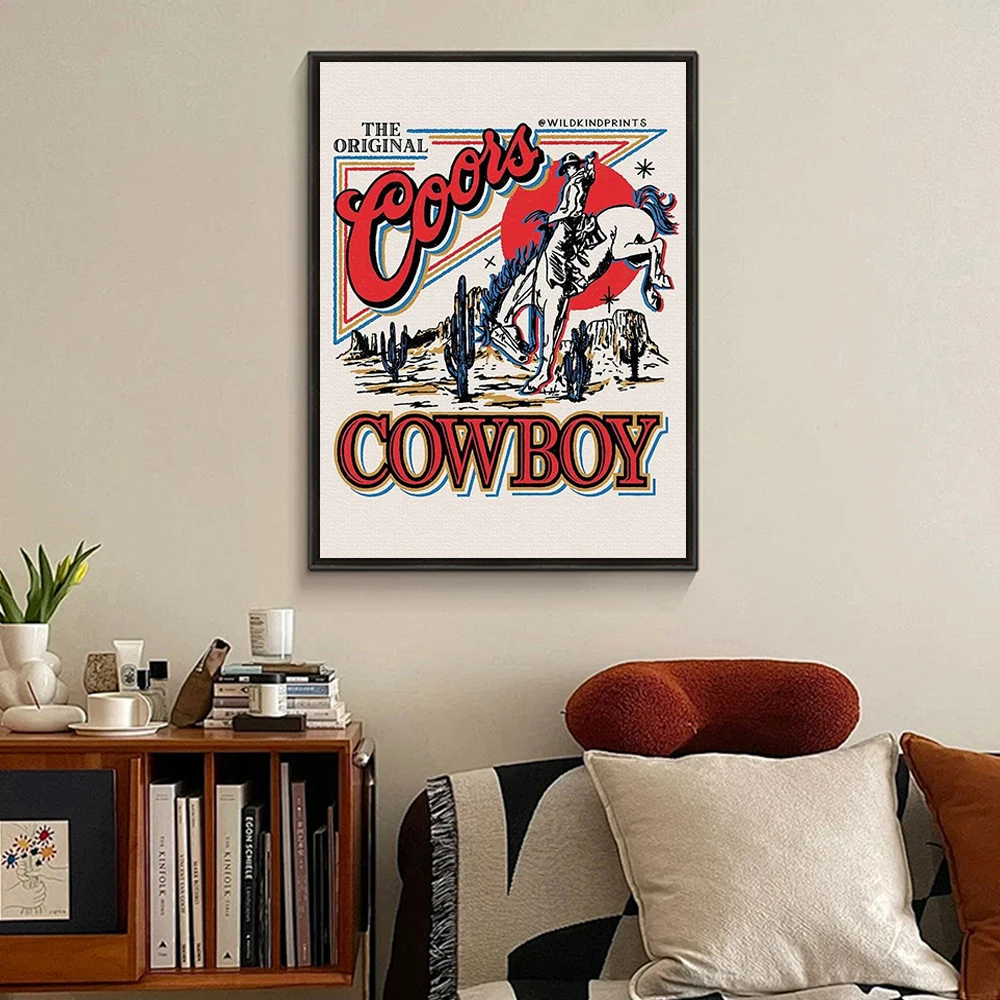 Classic Vintage Wall Art Western Cowboys Wild Modern Aesthetic HD Canvas Printed Poster Home Living Room Bedroom Decoration