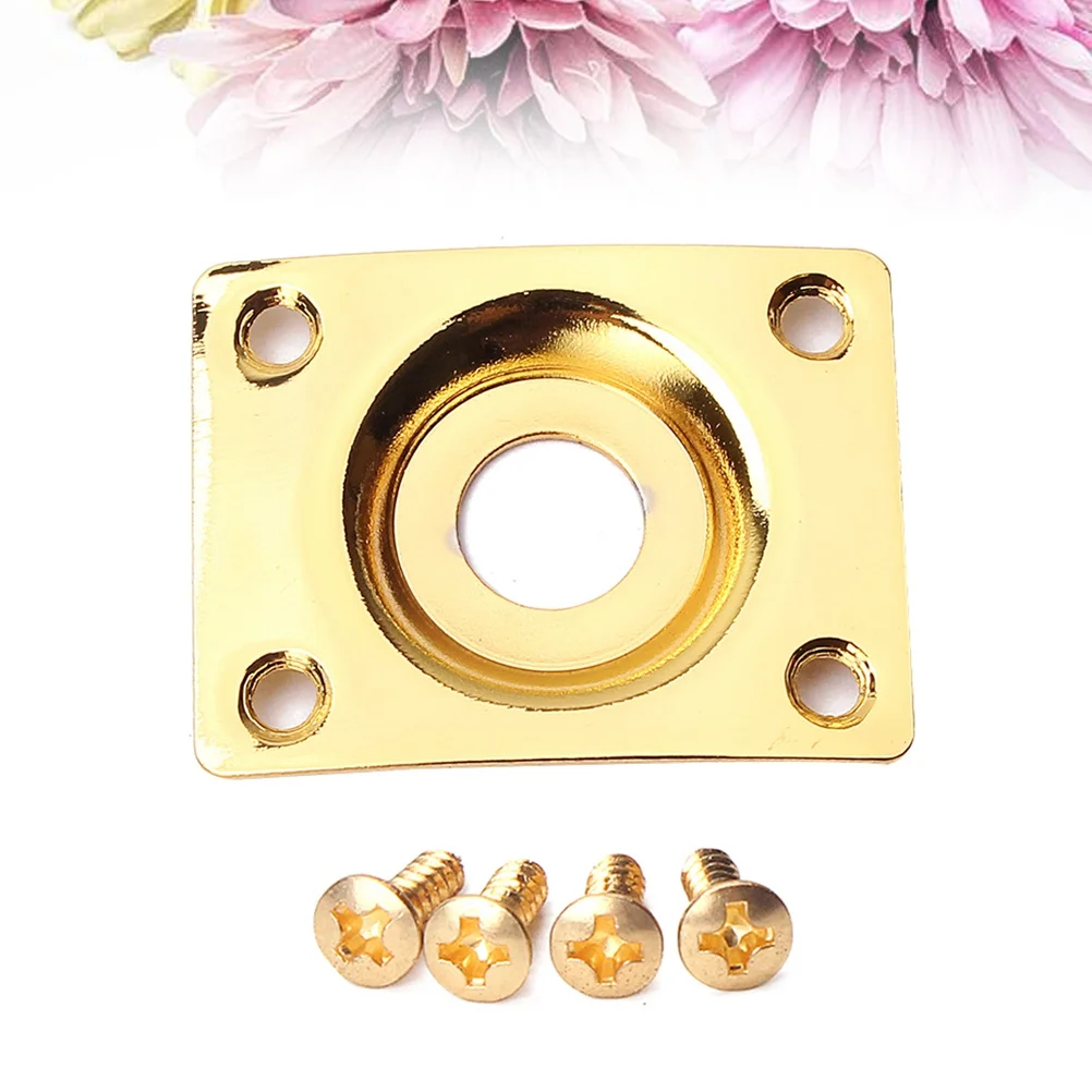 

1 Gold Guitar Jack Plate Strong Iron Copper Nickel Plated Pickup Jack Socket Plate Durable for Electric Guitar Bass