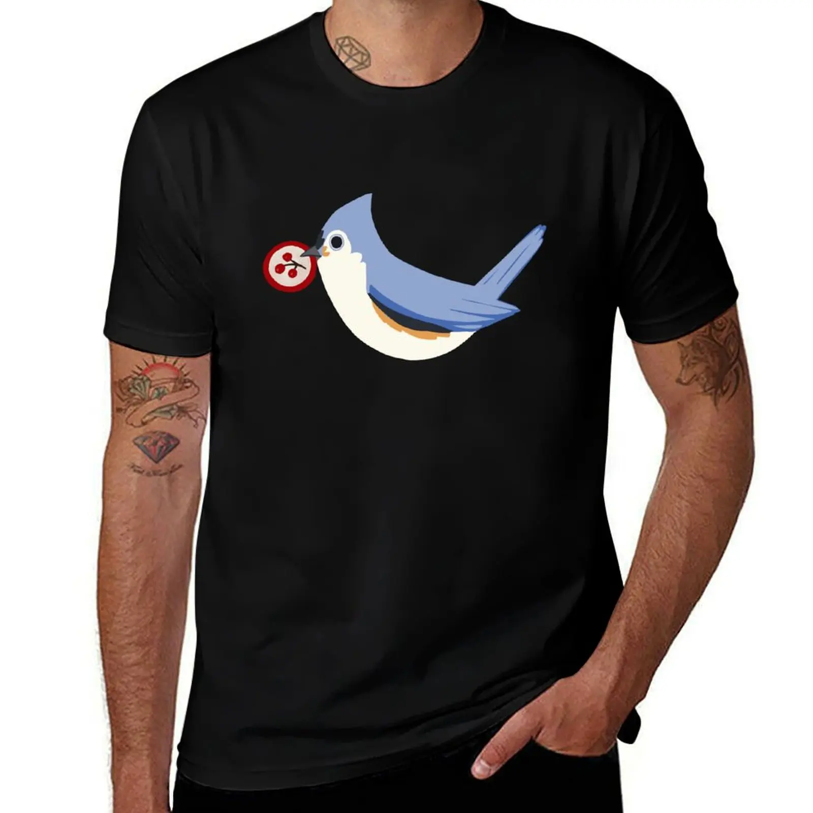 

Wingspan Tufted Titmouse T-Shirt Durable Work Wear T-Shirt