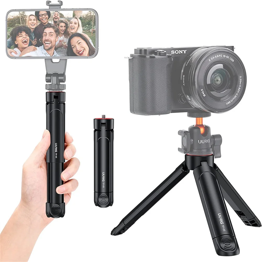 

New Extendable Mini Camera Tripod Selfie Stick Handle Grip Desktop Webcam Tripod with 1/4" Screw for DSLR Camera Webcam Phone