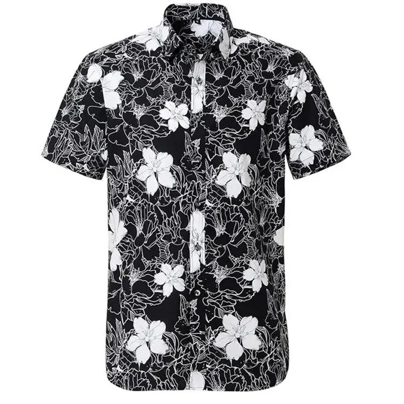 Hawaii Shirt Tropic Plant Floral Shirts Men Vacation Blouse Flower Lapel Baggy Shirt Women Holiday Party Fashion Casual Top Tee