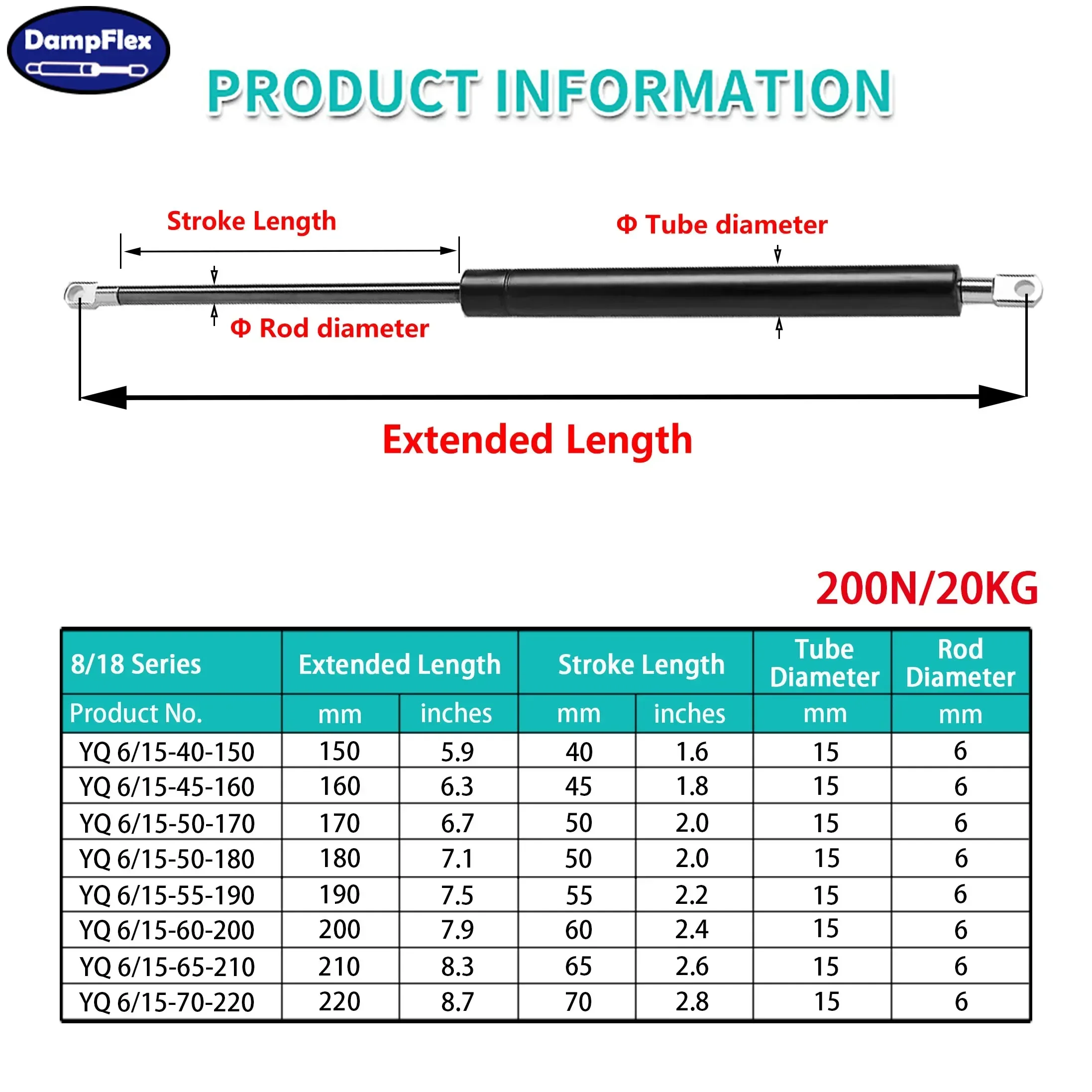 1PC 150N 150-220mm Universal Gas Struts Storage Bed Cover Tool Boxes Lift Support Cupboard Kitchen Hinges Spring Shock Absorber