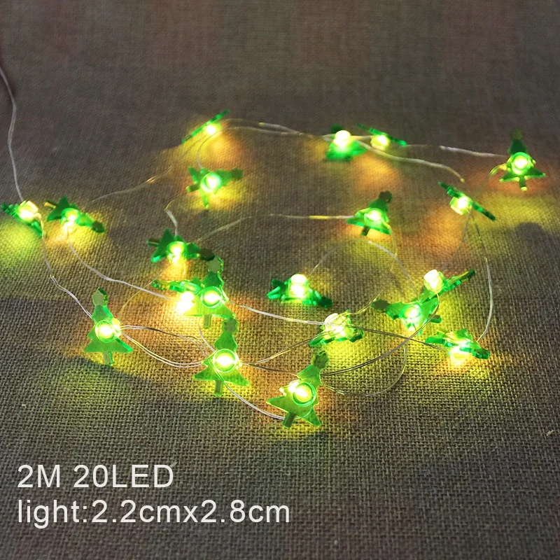 

2M20LED Christmas Snowman Santa Claus Fairy Lights Garland Christmas Tree Decor Candy Cane String Lights Home Party Garden Decor