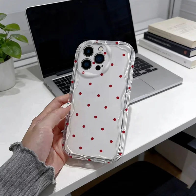 Minimal Red Dot Phone Case For Samsung Galaxy S25 S24 Plus S26 Ultra A56 A55 A57 A36 A37 A07 A06 A17 A27 A15 Glossy Soft Cover