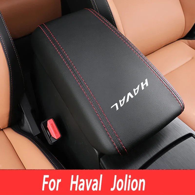 For Haval Jolion 2021 2022 2023 Leather Car Armrest Mat Interior Auto Storage Box Dust-Proof Cushion Cover Protector