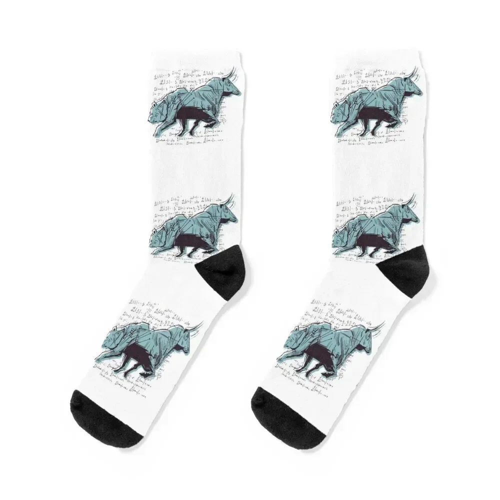 

Stock market, stock exchange, bull and bear Socks new in's anime Men Socks Luxury Brand Women's