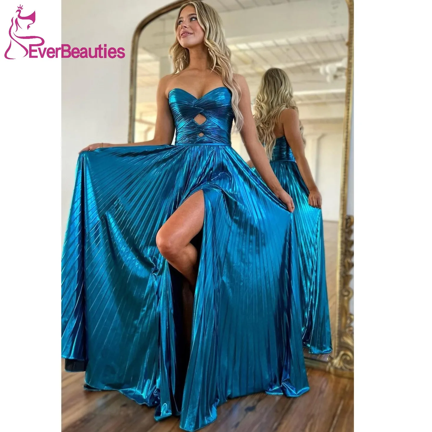 A Line Vestidos De Gala Mujer Sweetheart Pleated Prom Dress Long Sexy Side Slit Formal Party Dress for Women 2024