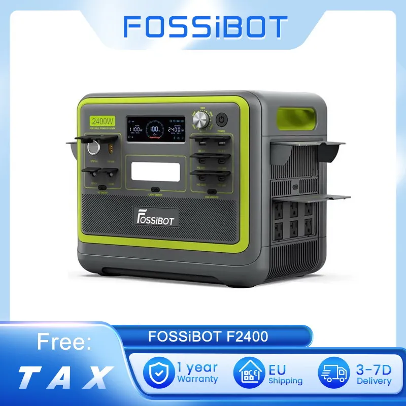 Fossibot F2400 2400W Portable Power Station 2048Wh 640000mAh  LiFePO4 Solar Generator for Home Outdoor Camping Emergency Backup