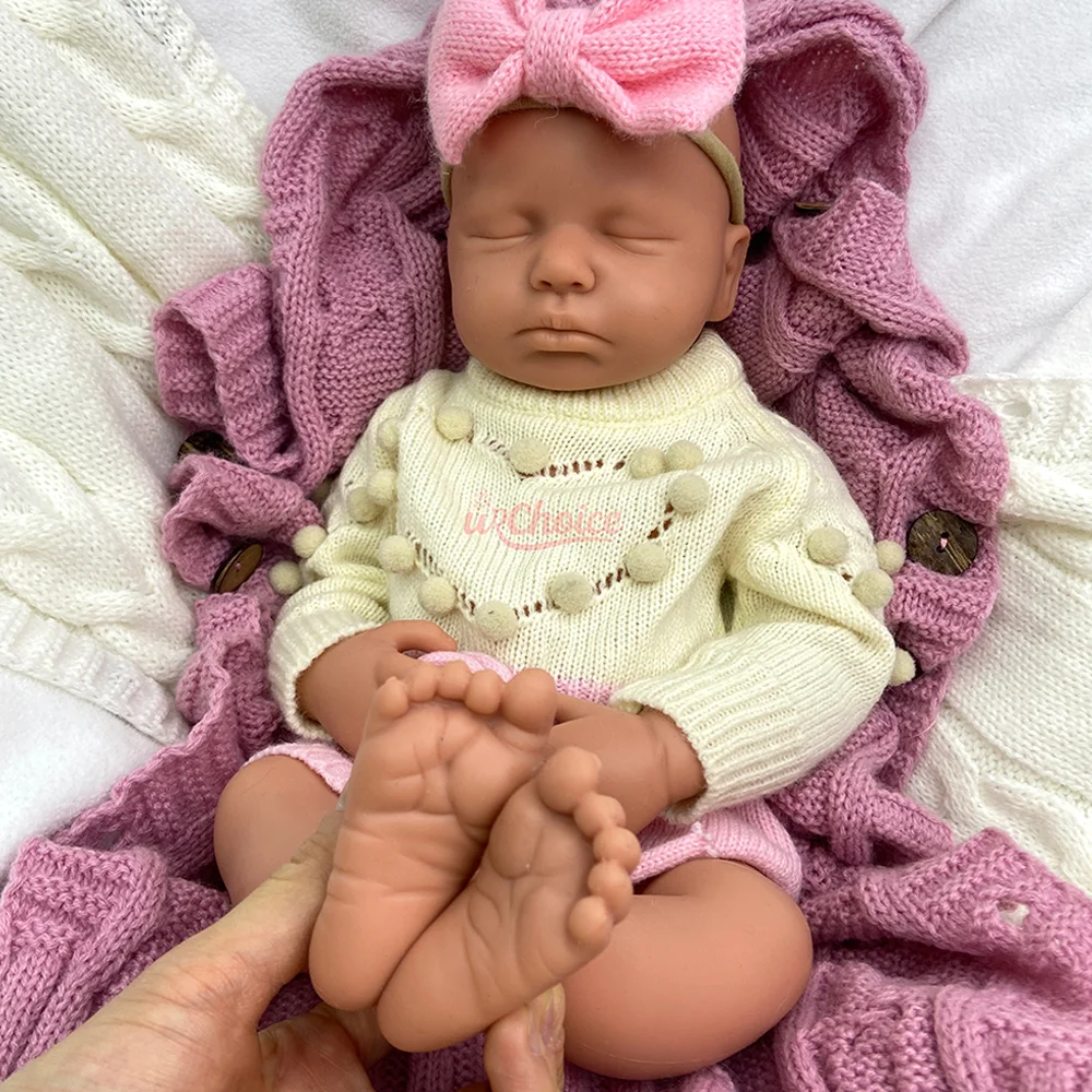 20" donkere huid Loulou siliconen herboren babymeisje/jongen geschilderd/ongeverfd realistisch schattig zichtbare aderen pop kinderen verjaardagscadeau
