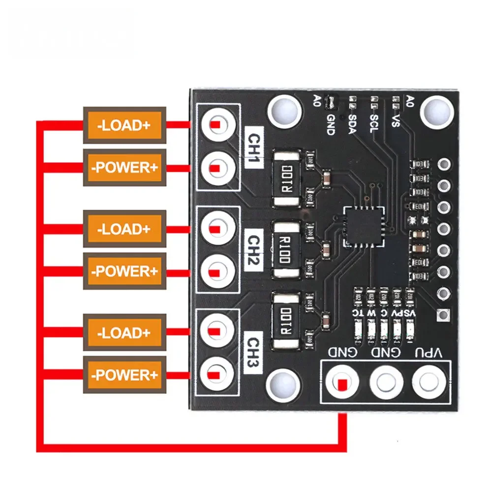 INA3221 Triple-Channel Module, High-Side Measurement, Shunt and Bus Voltage Monitor with I 2C- and SMBUS-Compatible Interface