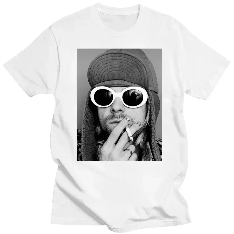 2024 new Kurt Smoking T Shirt Black Mirana Dae Cobain Grohl Grunge Punk Male Best Selling Kawaii