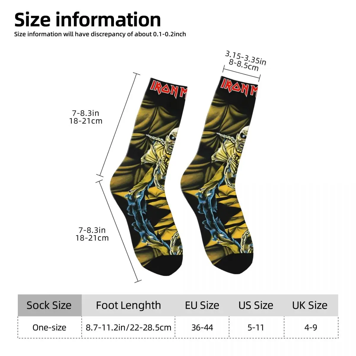 Iron Maidens Socks Fashion Stockings Women Men Soft Climbing Socks Spring Printed Non Slip Socks