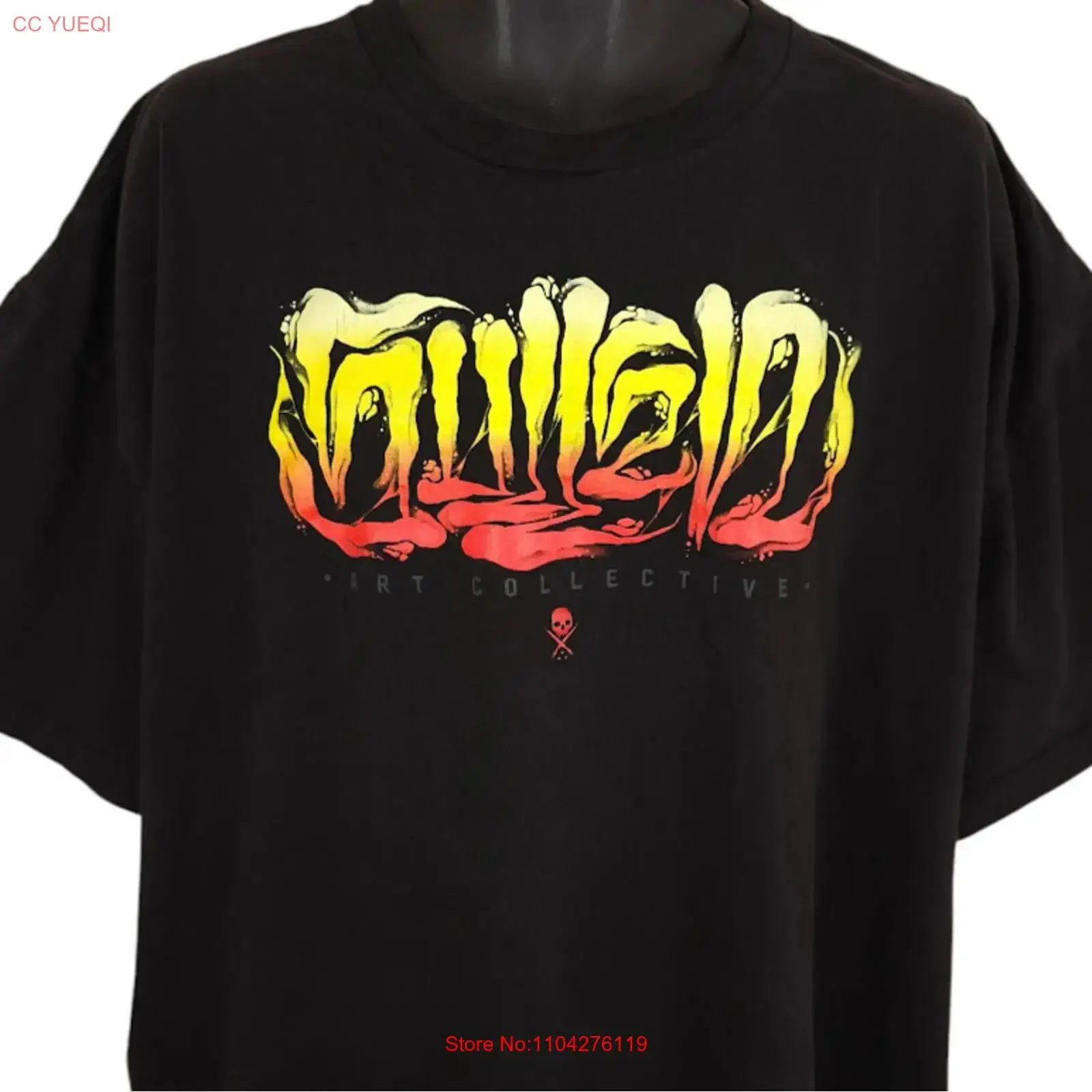 Sullen T Shirt Mens Size 3XL Black Art Collective Skull vintage Washed Casual Comfortable Slightly homme streetwear Stylish