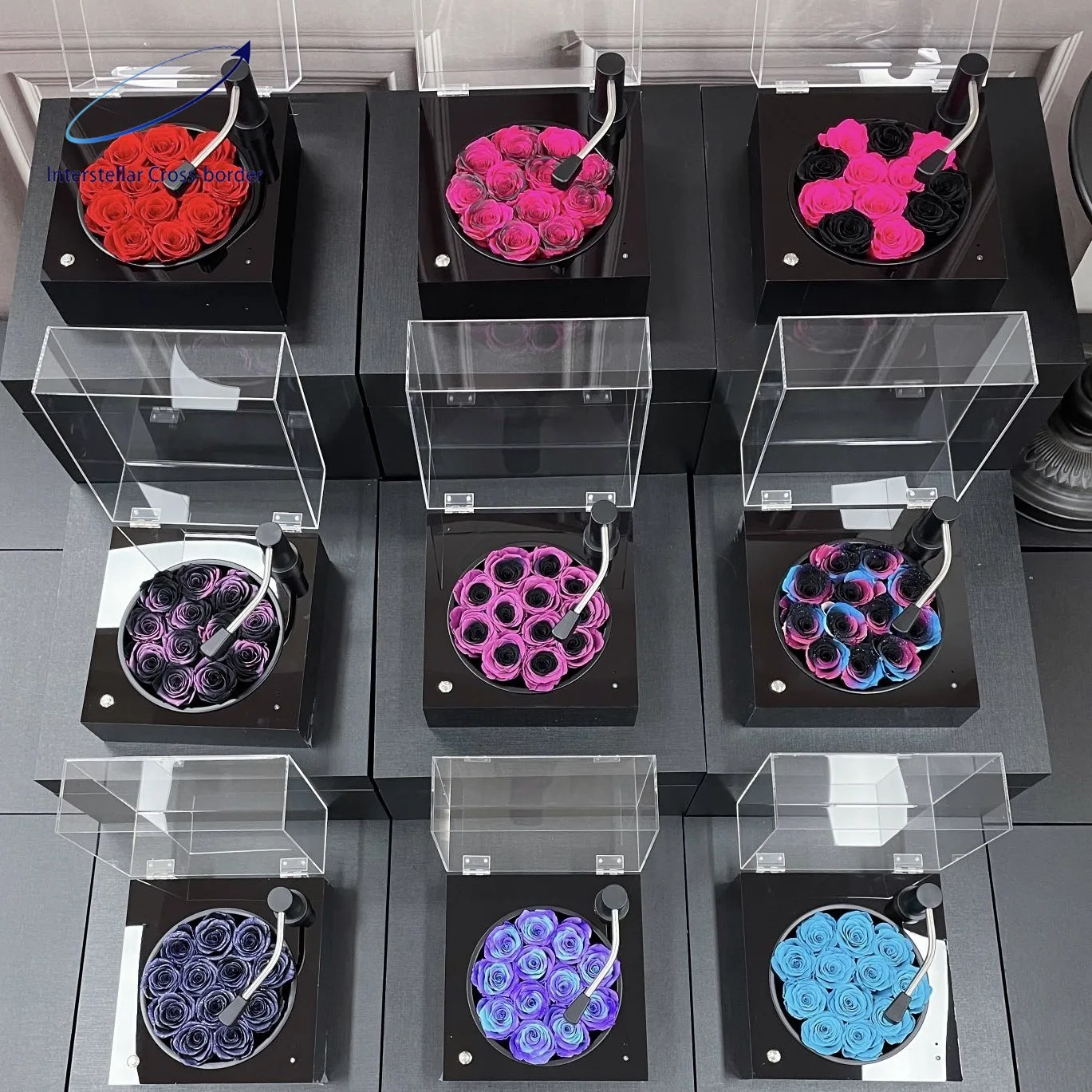 

Музыкальная шкатулка-фонограф с Bluetooth-колонкой и стабилизированной настоящей розой на День святого Валентина, подарочная коробка с вечным цветком, романтический декор для нее