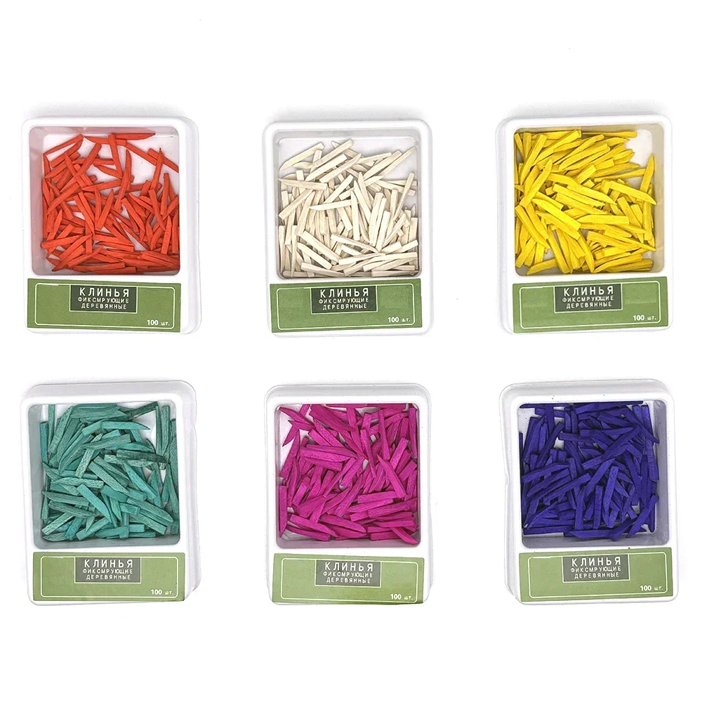 100 Pcs Contoured Hard Maple Wooden Dental Wedges Low Expansion for Interdental Matrix Retention in Restorative Dentistry