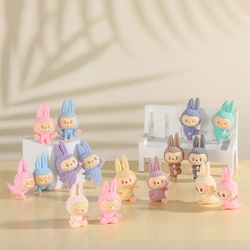 The Monsters Mini Labubu Lazy Yoga Series Blind Box Cute 6cm Figure Kawaii Dolls Decor Colletion Ornament Pendant Kid Toys Gifts