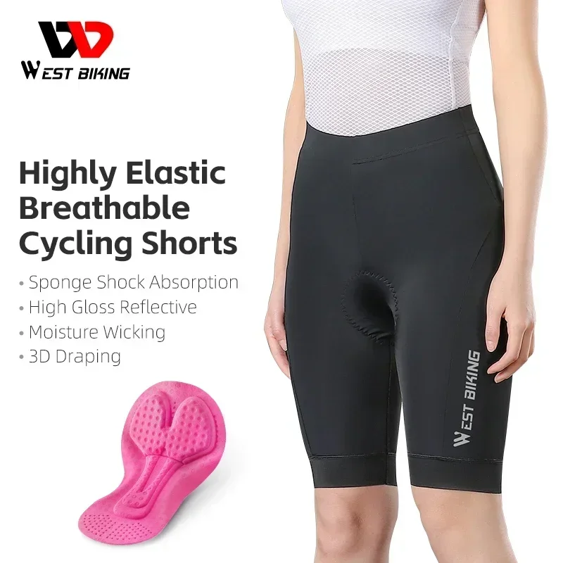 WEST BIKING Women Cycling Padded Shorts Couple's Long Distance Cycling Shorts Men Compression Sportwear Cooling Sport Gear