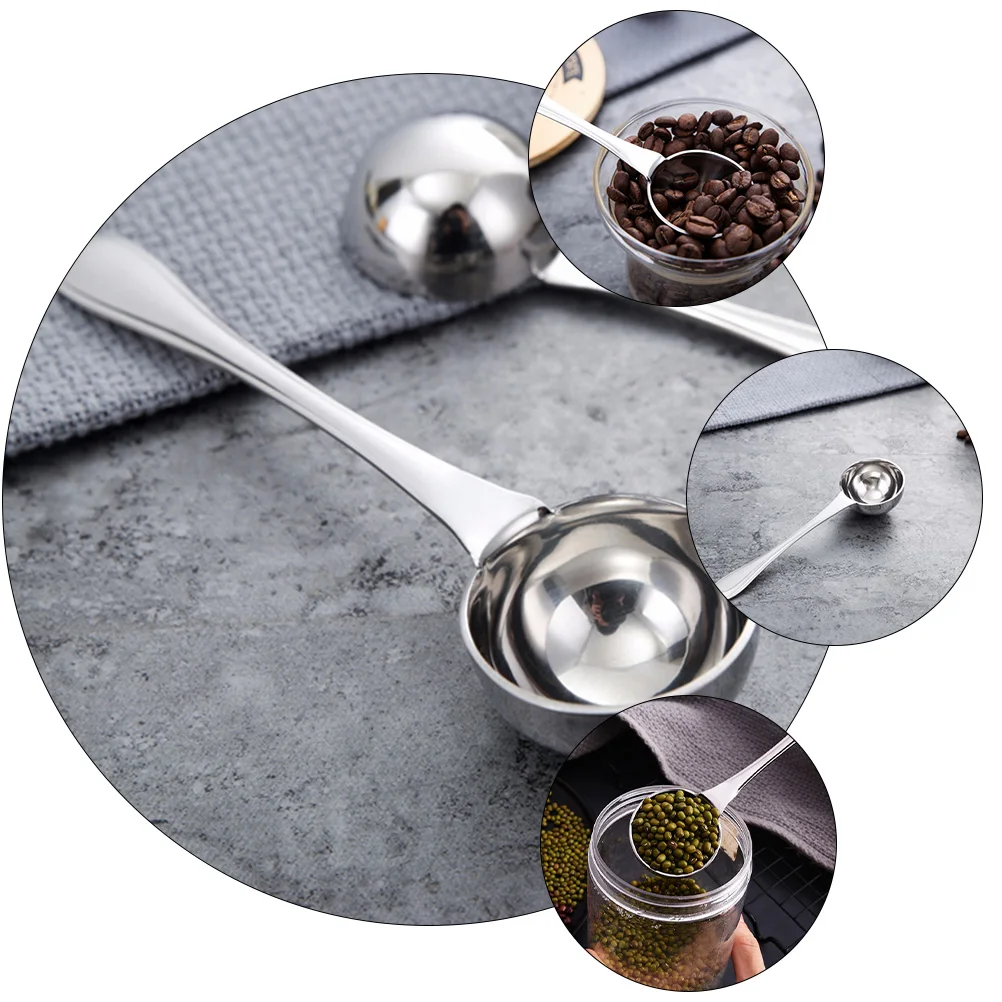 

1Pcs Coffee Scoop Stainless Steel Measuring Spoon Long Handle Dishwasher Safe Practical Measure Spoon Coffee Scoop