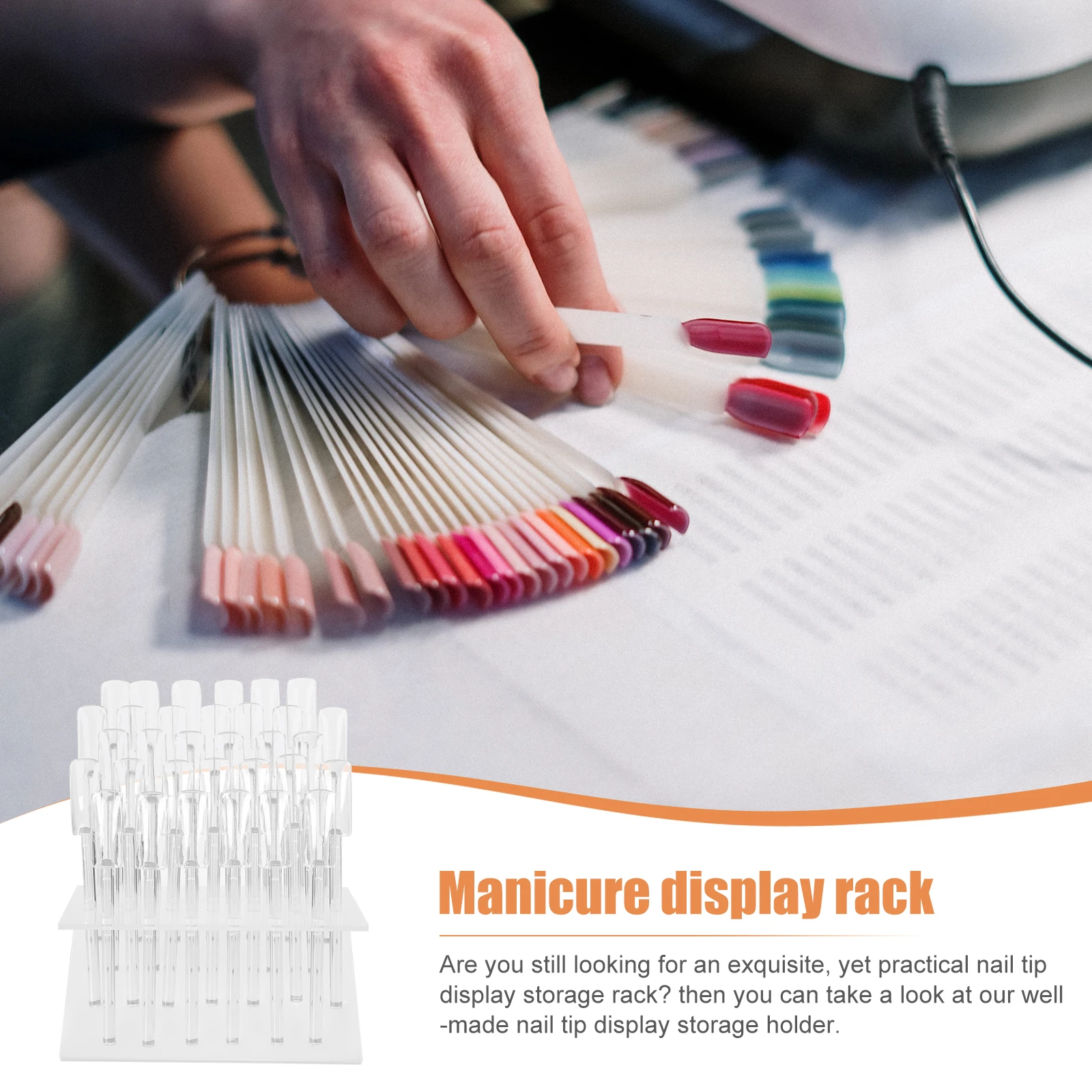 

1 set 1 Set Nail Tips Display Holder Premium Durable Storage Rack For Salon Home Use Desktop Nail Art Organizer Shelf