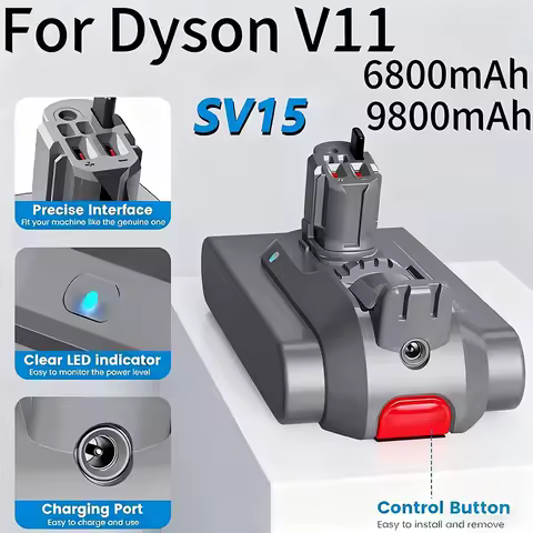 Latest Upgraded 25.2V 6800mAh Battery for Dyson V11 Vacuum Cleaner SV15 SV16 SV17 SV18 SV22 Replacement Battery Buckle Version