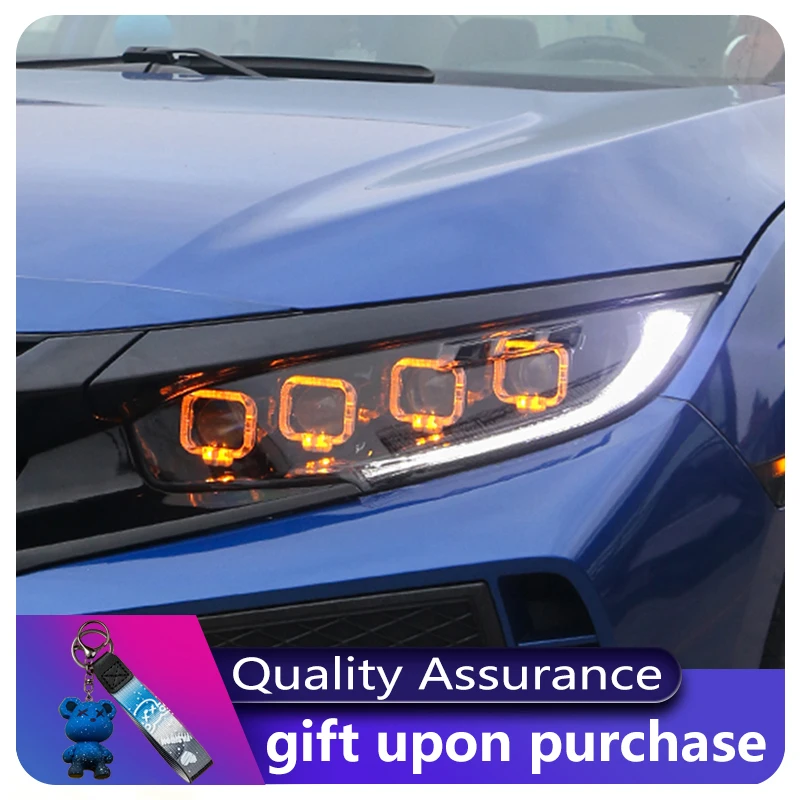 

Car Headlight Styling FOR Honda Civic G10 2016-2020 Front Light DRL Head Lamp Upgrade Dynamic LED HID Projector Lens Auto Tools
